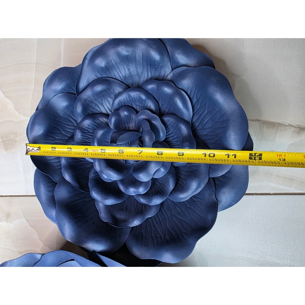 Hobby Lobby Navy Blue Foam Wall Flowers Set of 2 Large Rose Decor 510150 537630 - Picture 6 of 11